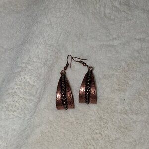 Chic Hammered Copper Earrings